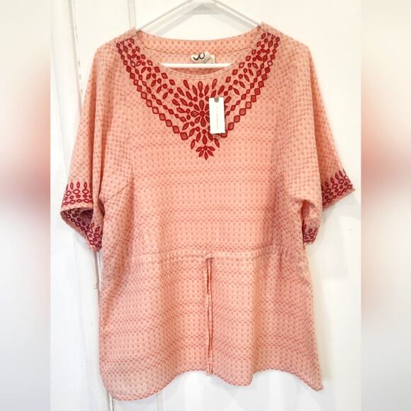 Anthropologie Euphemia Peasant Pullover Top Pink small NWT - Picture 4 of 9